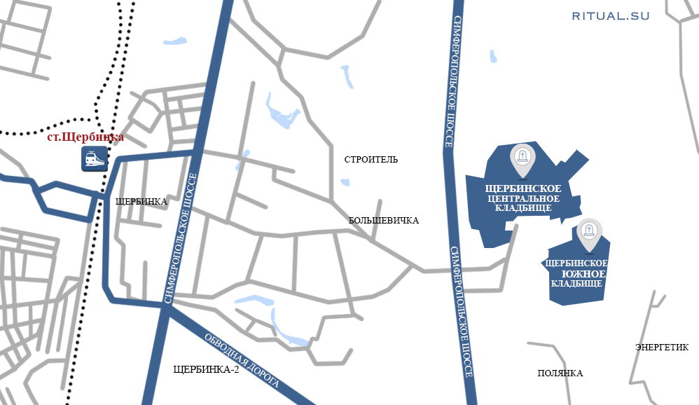 Схема щербинского кладбища